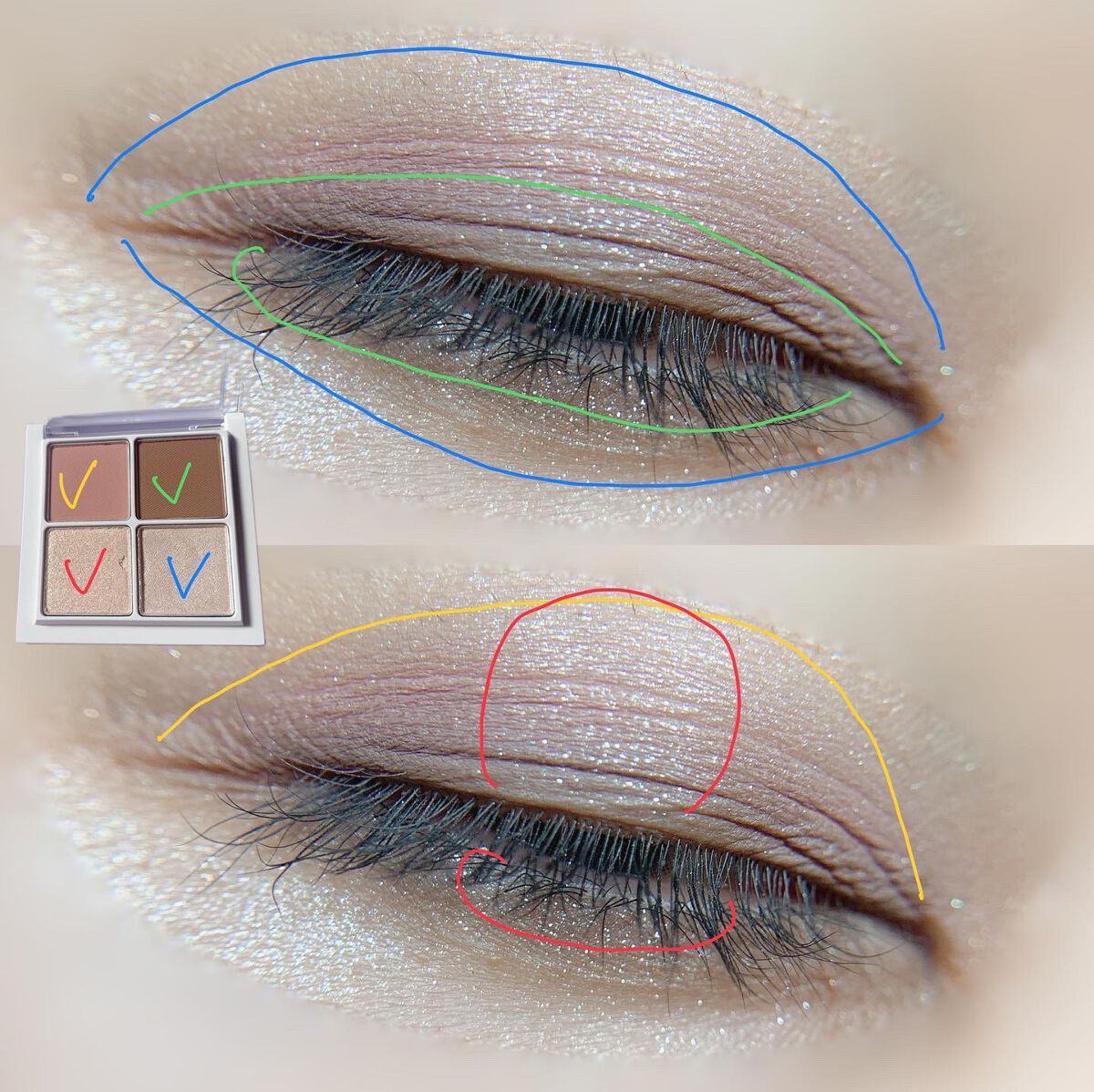 THE アイパレR/b idol/アイシャドウパレットを使ったクチコミ（2枚目）