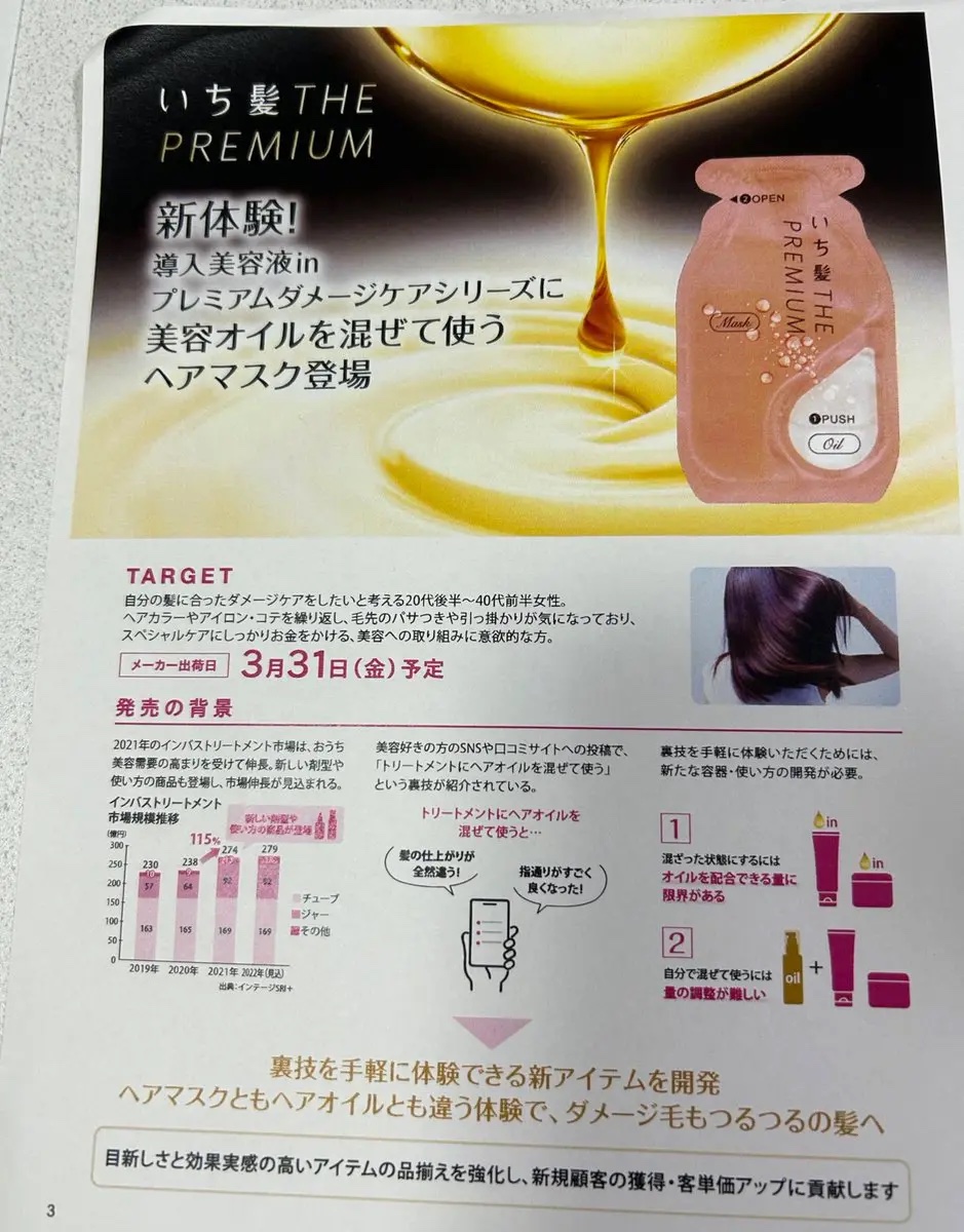 いち髪　THE PREMIUM　Wケアブースター美容オイルマスク/いち髪/ヘアマスク・ヘアパックを使ったクチコミ（3枚目）