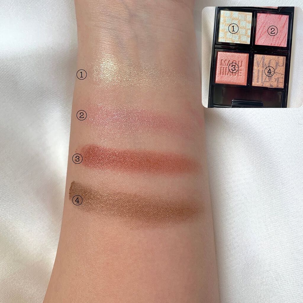 ドラマティックアイカラー (パウダー)/(クリーム)/マキアージュ/アイシャドウパレットを使ったクチコミ（3枚目）