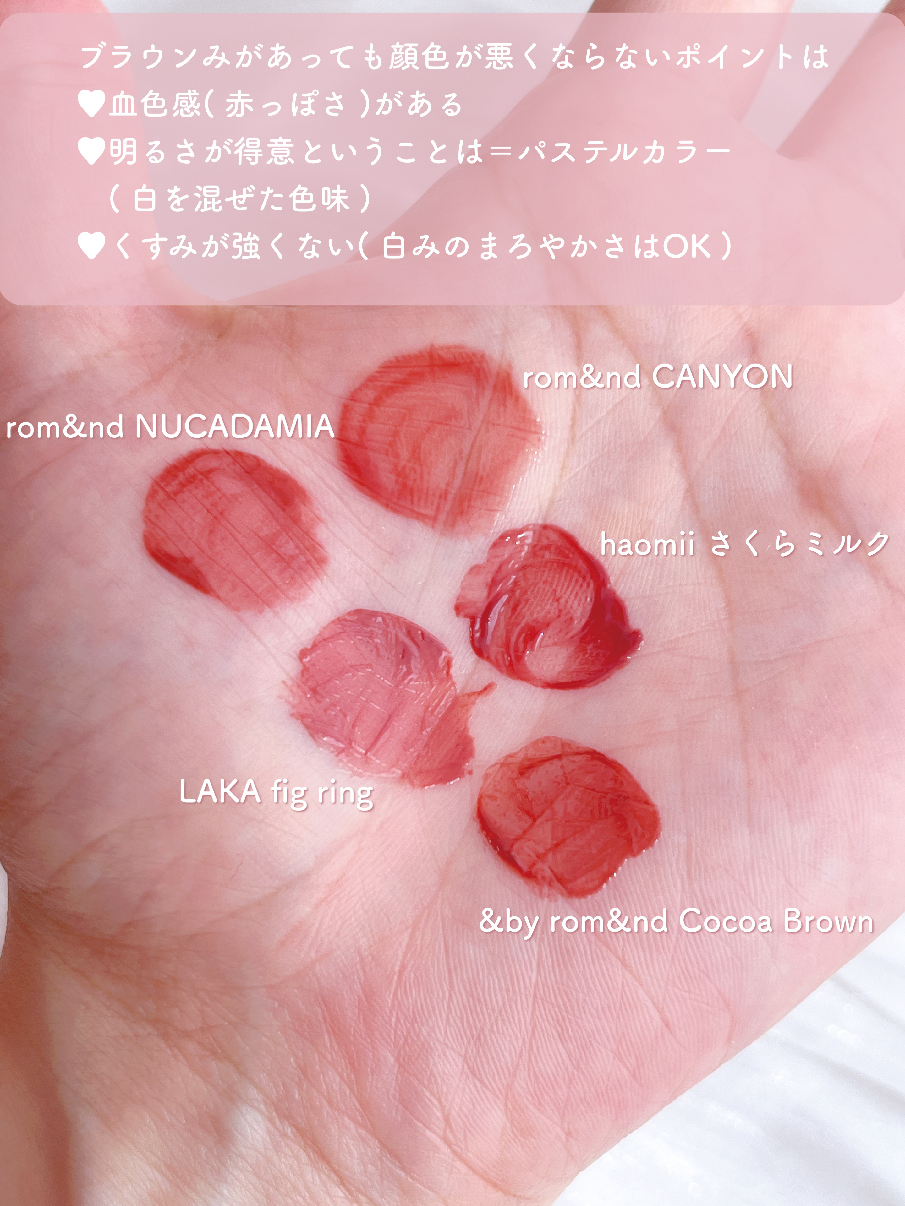 ジューシーラスティングティント/rom&nd/リップティントを使ったクチコミ（3枚目）