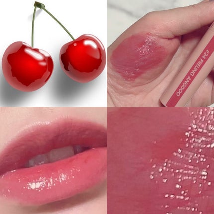 ジューシーラスティングティント 24 ピーリングエンドゥ(PEELING ANGDOO)/rom&nd/リップティントを使ったクチコミ(3枚目)