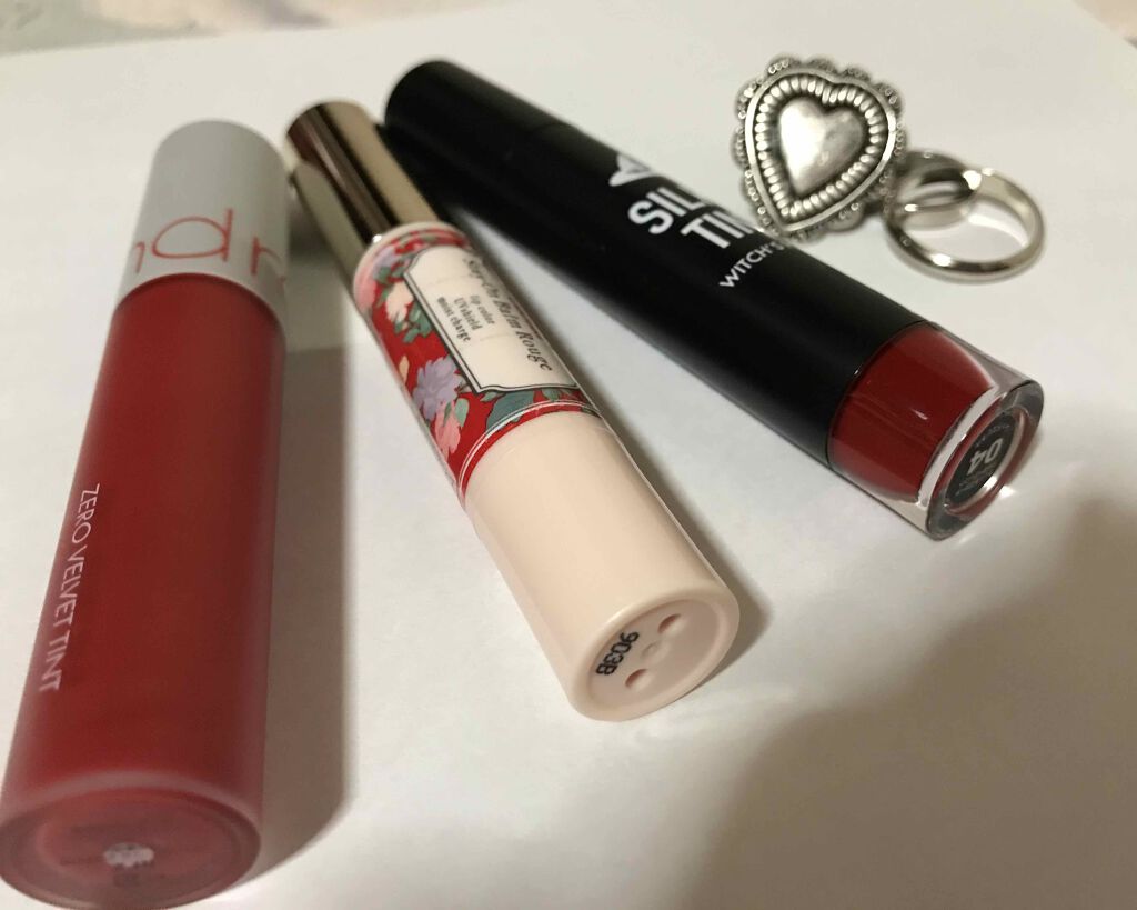 シルキーティント 04レッドスピネル/Witch's Pouch/リップティントを使ったクチコミ（1枚目）