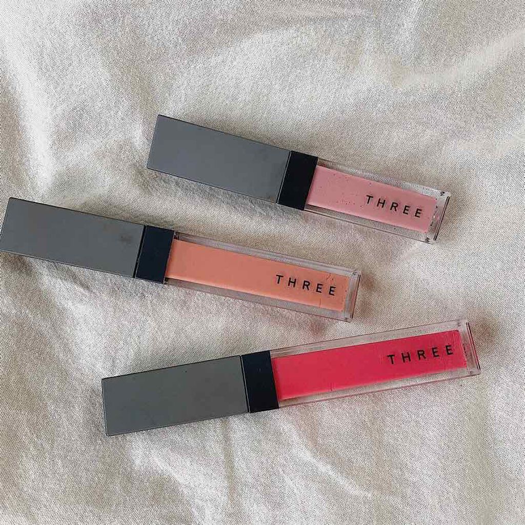 シマリング リップジャム 27 ONE PERFECT SUNRISE/THREE/リップグロスを使ったクチコミ（1枚目）