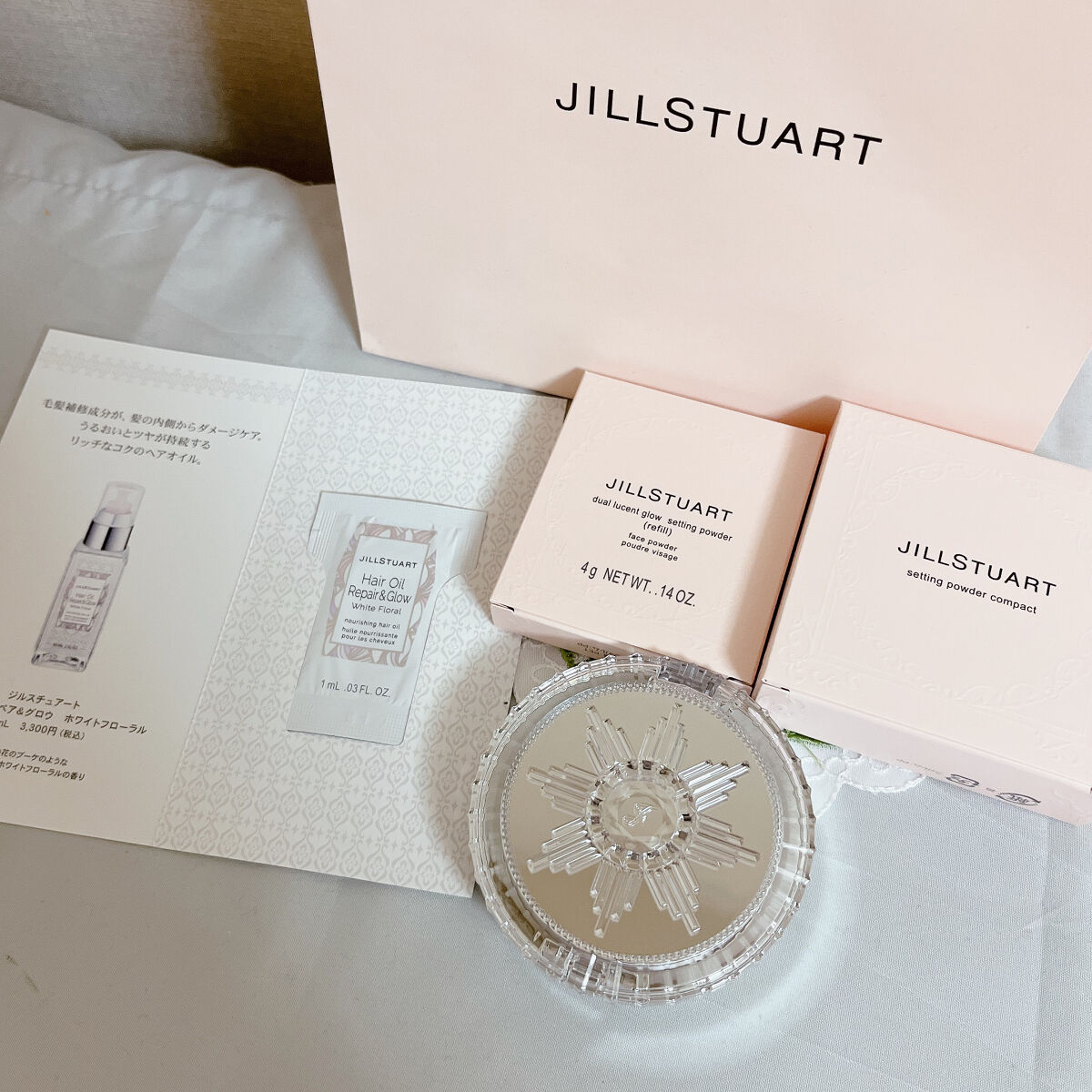 デュアル ルーセントグロウ　セッティングパウダー 02 silky pink/JILL STUART/プレストパウダーを使ったクチコミ（1枚目）