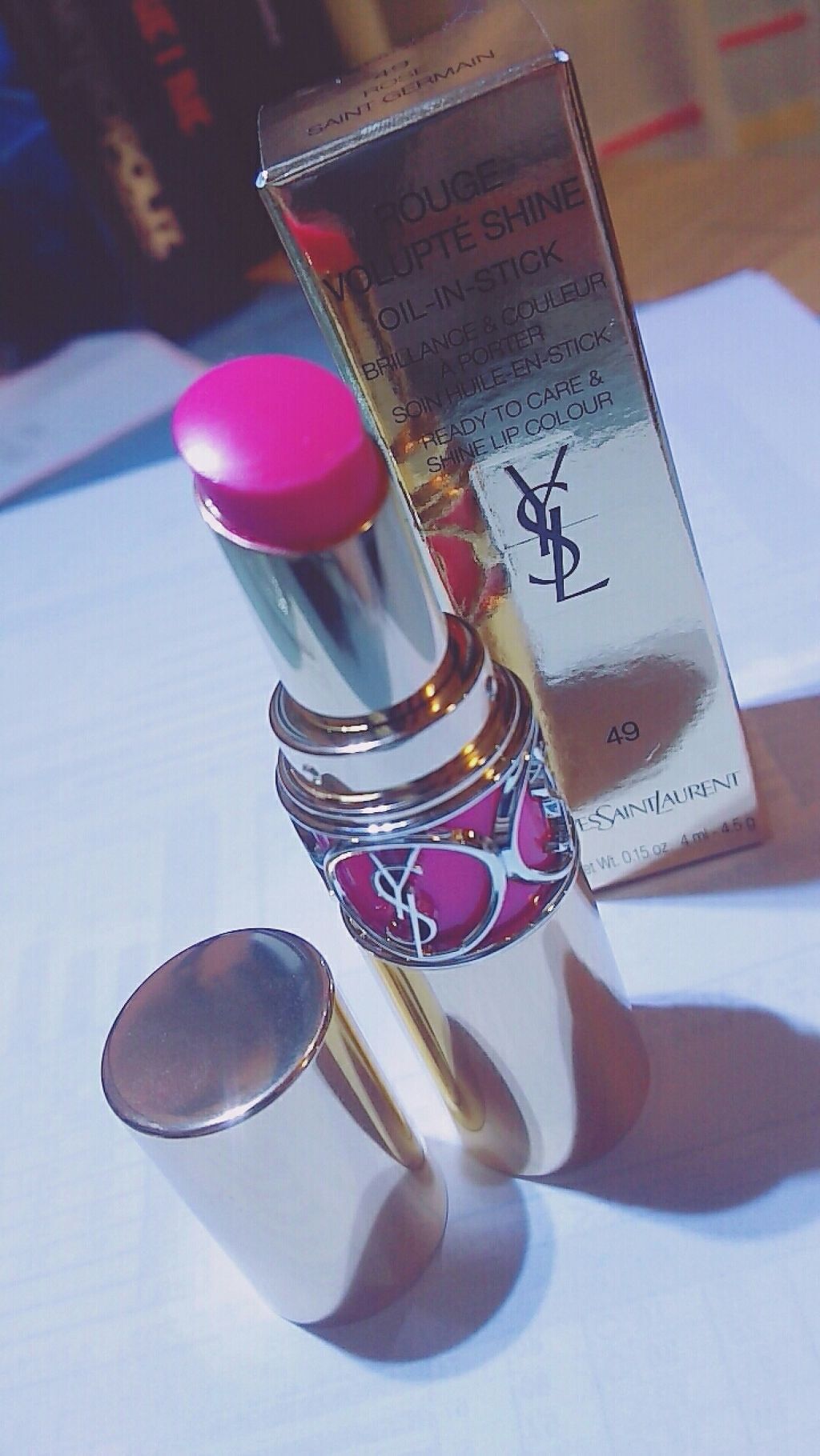 ルージュ ヴォリュプテ シャイン/YVES SAINT LAURENT BEAUTE/口紅を使ったクチコミ(2枚目)