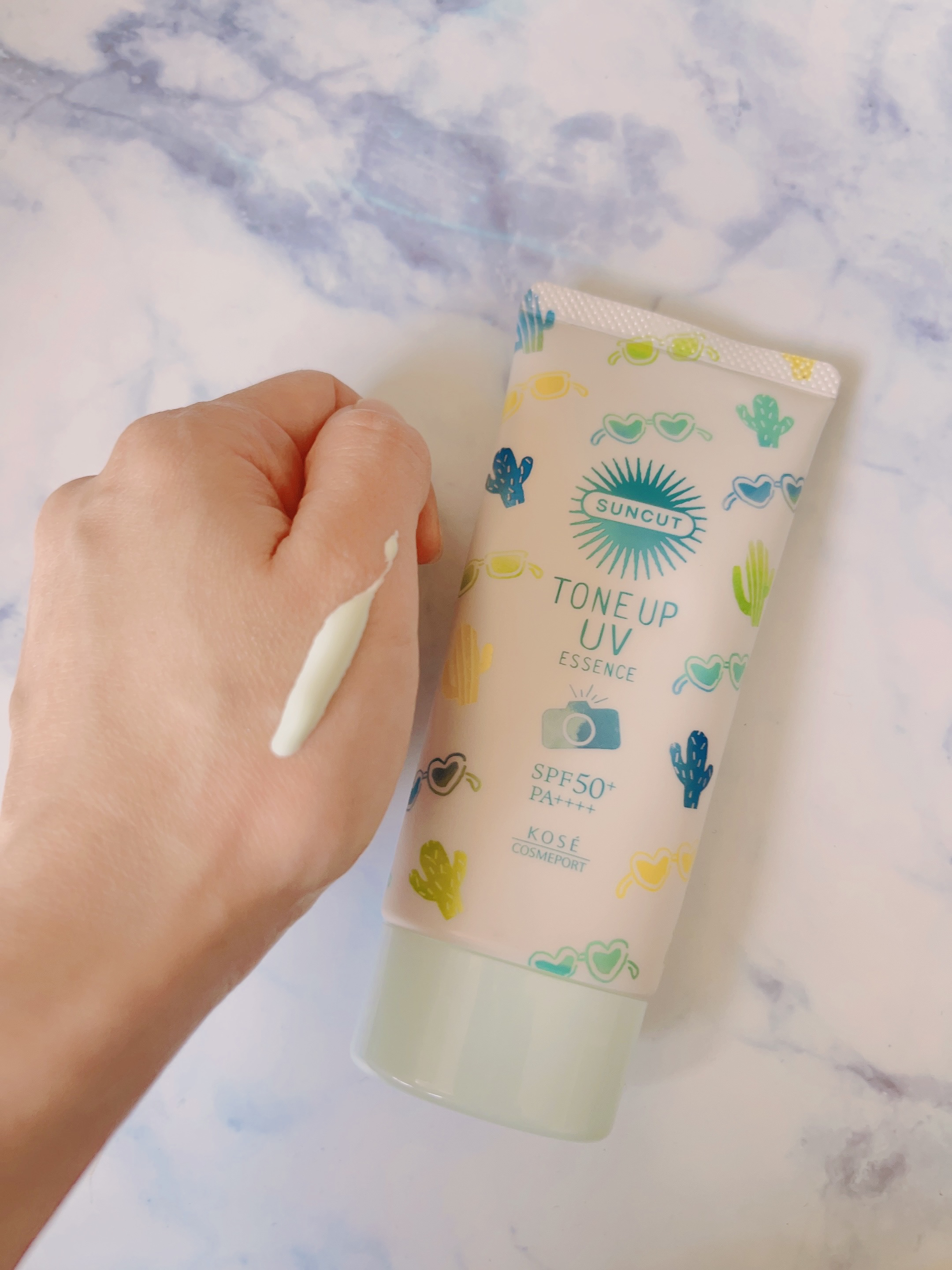 トーンアップUV エッセンス ミントグリーン/サンカット®/日焼け止めローションを使ったクチコミ（3枚目）