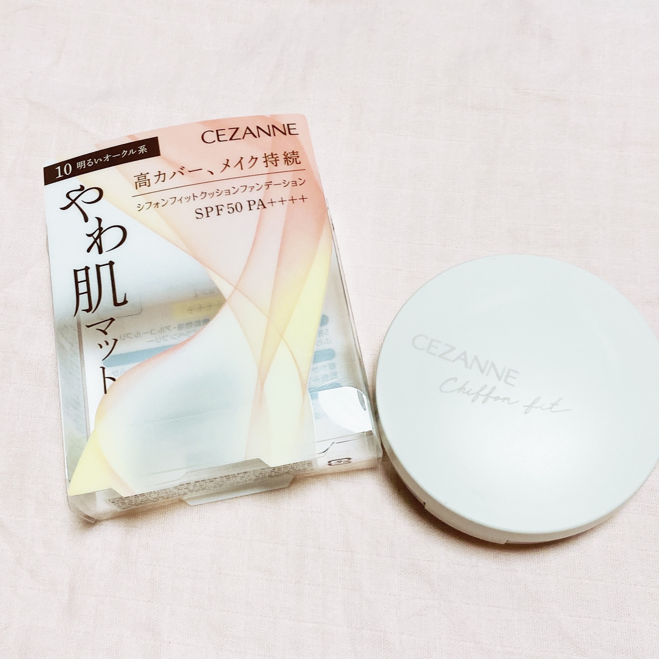 シフォンフィットクッションファンデーション 10 明るいオークル系/CEZANNE/クッションファンデーションを使ったクチコミ（2枚目）