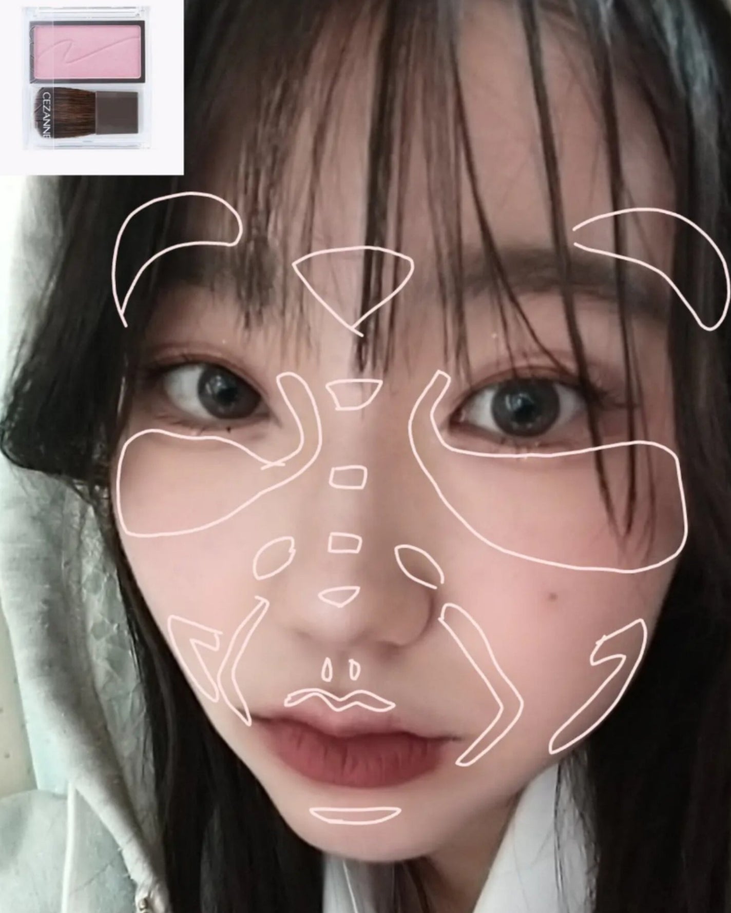 あおのり。 on LIPS 「今回は!がち中顔面短縮する膨張色と収縮色別のチークの入れ方と特..」(3枚目)