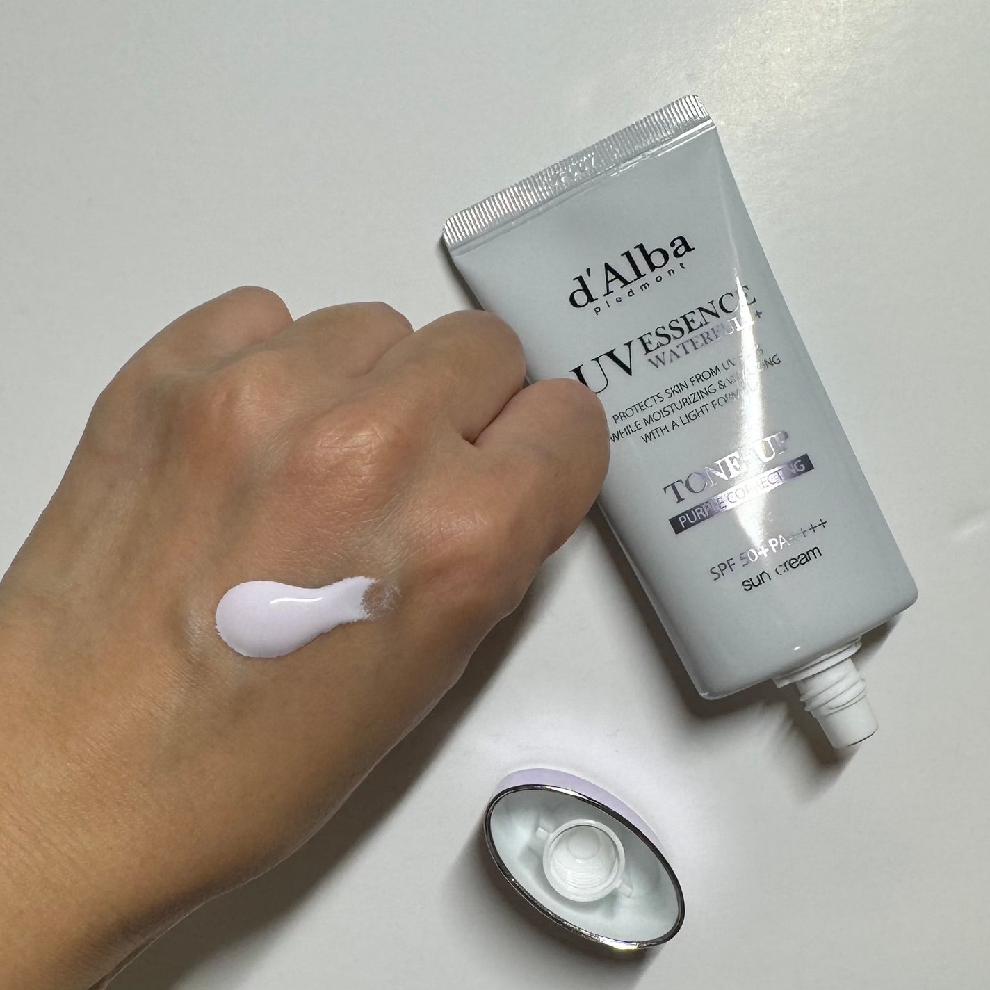 ダルバ ウォータフル トーンアップ サンクリーム(パープル)/ダルバ/日焼け止めクリームを使ったクチコミ(1枚目)