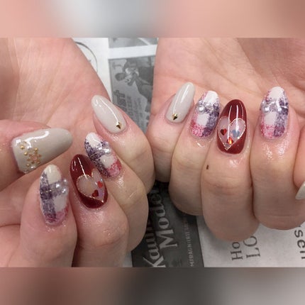 #バレンタインネイルのネイルデザイン