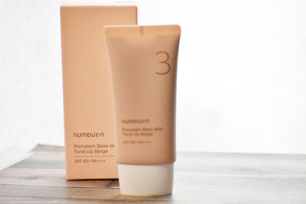 3番 ノーファンデ陶器肌トーンアップクリーム/numbuzin/化粧下地を使ったクチコミ(1枚目)