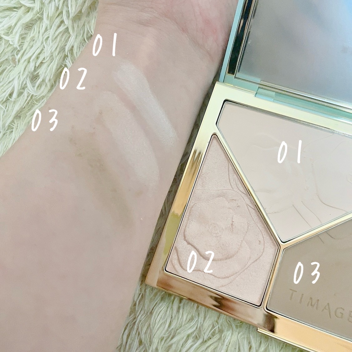 ハイライトシェーディングパレット/TIMAGE/パウダーハイライトを使ったクチコミ（2枚目）