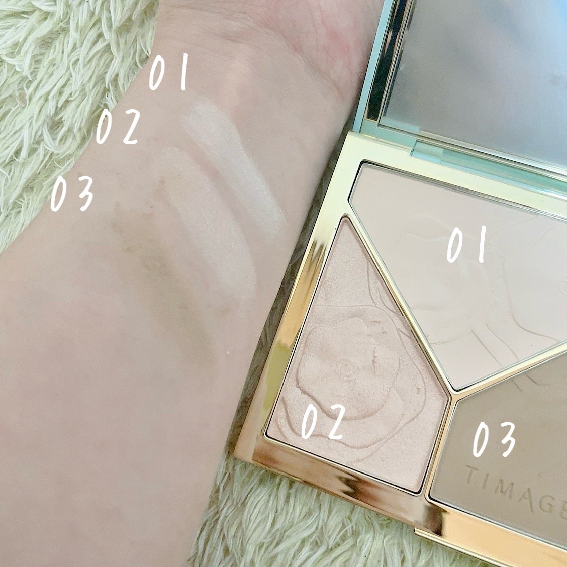 ハイライトシェーディングパレット/TIMAGE/パウダーハイライトを使ったクチコミ(2枚目)