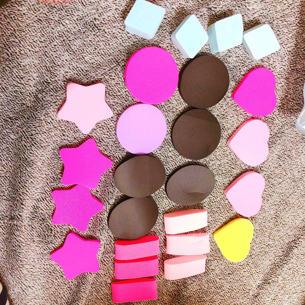 メイクアップスポンジ バリューパック 10P ハウス/DAISO/パフ・スポンジを使ったクチコミ(2枚目)