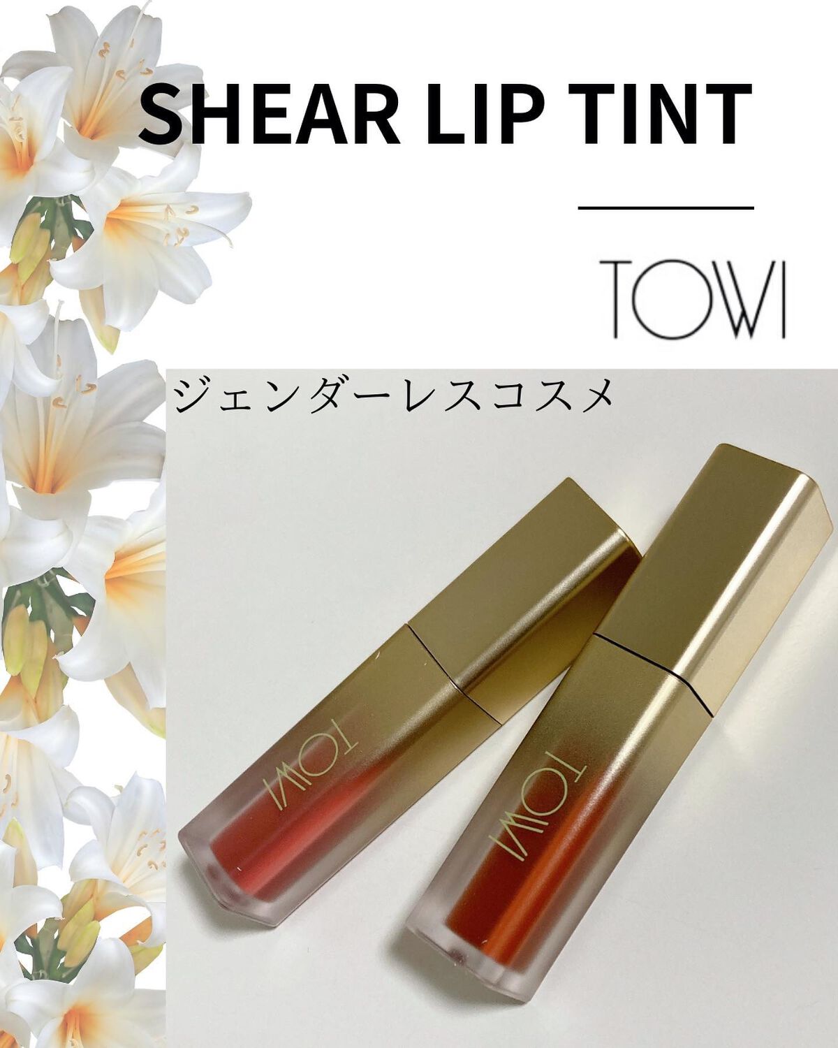 シアーリップティント 01 主人公〈brick red〉/TOWI/リップティントを使ったクチコミ（1枚目）