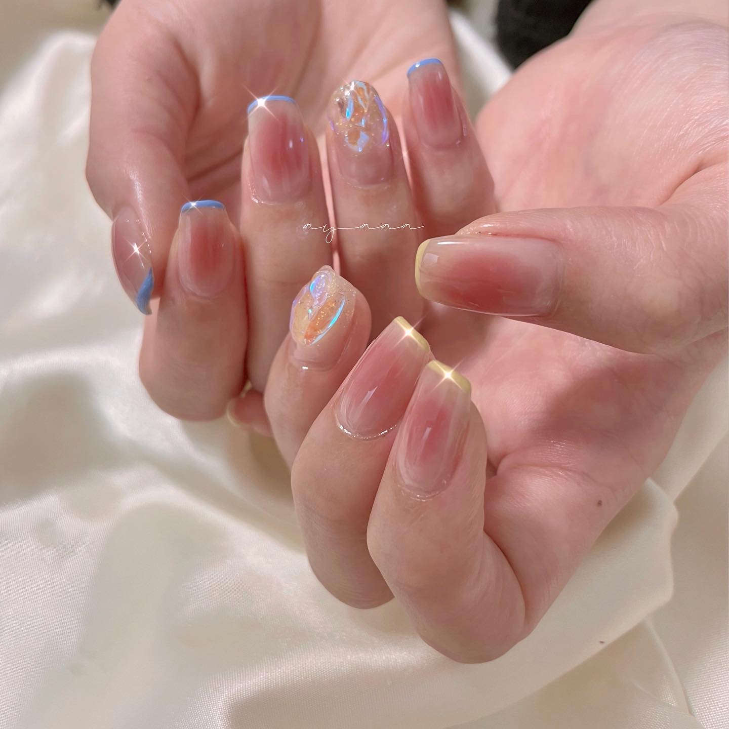 #うるうるネイル,#ワンホンネイル,#チークネイルのネイルデザイン