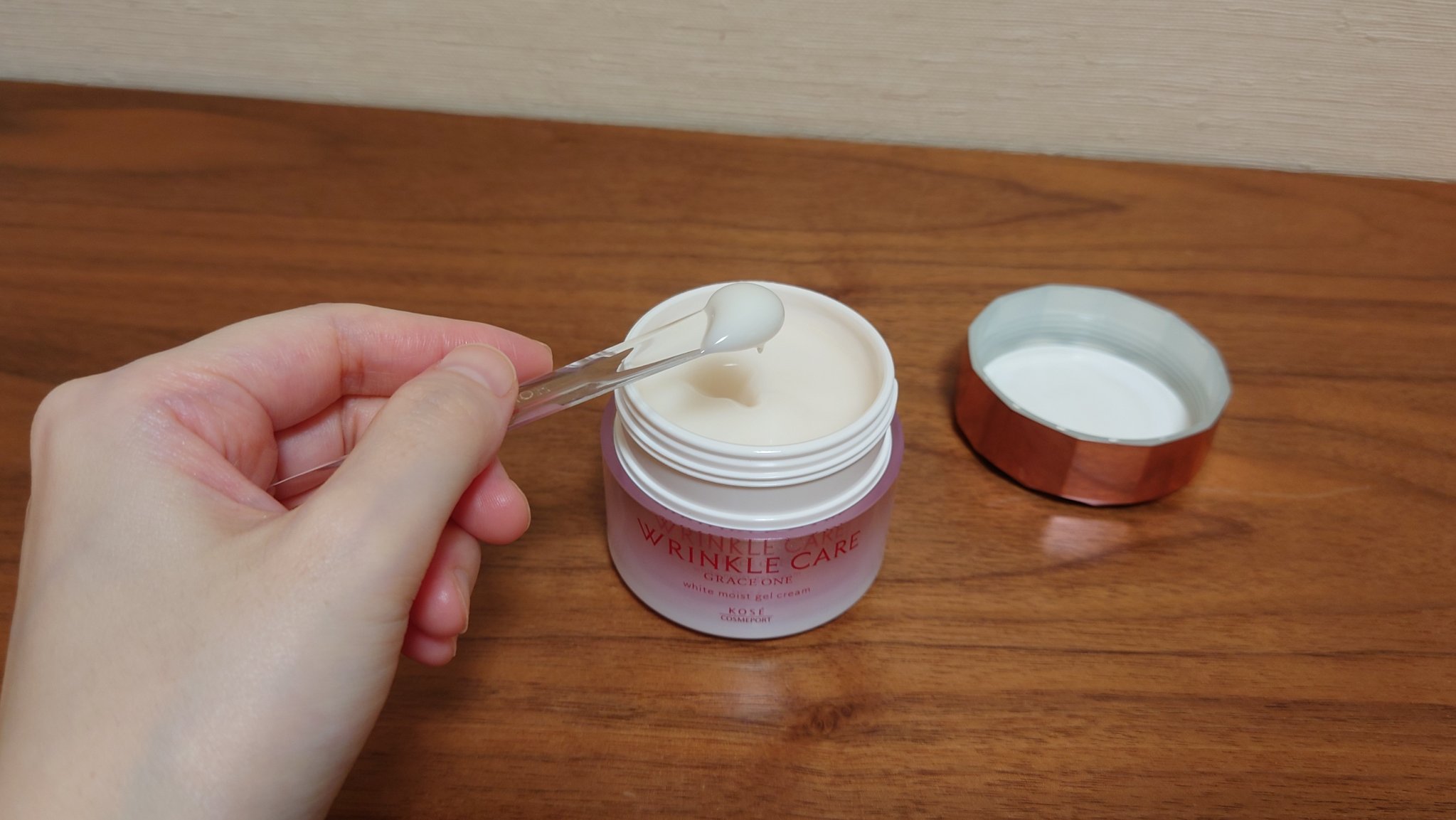 リンクルケア ホワイト モイストジェルクリーム/グレイスワン/オールインワン化粧品を使ったクチコミ（3枚目）