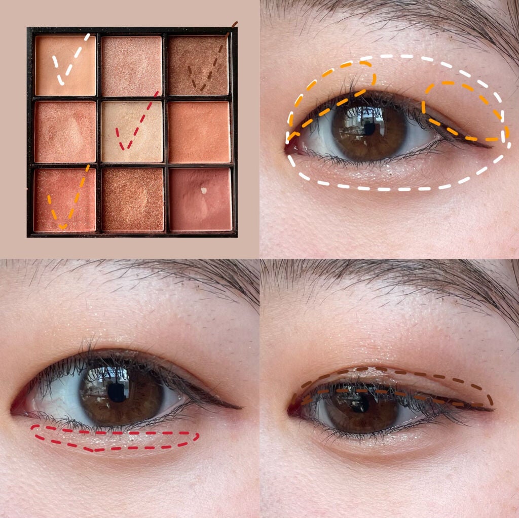 UR GLAM BLOOMING EYE COLOR PALETTE/U R GLAM/アイシャドウパレットを使ったクチコミ(4枚目)