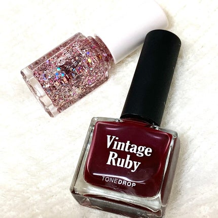 TONE DROP ネイルポリッシュ 020 Vintage Ruby/D-UP/マニキュアを使ったクチコミ(3枚目)