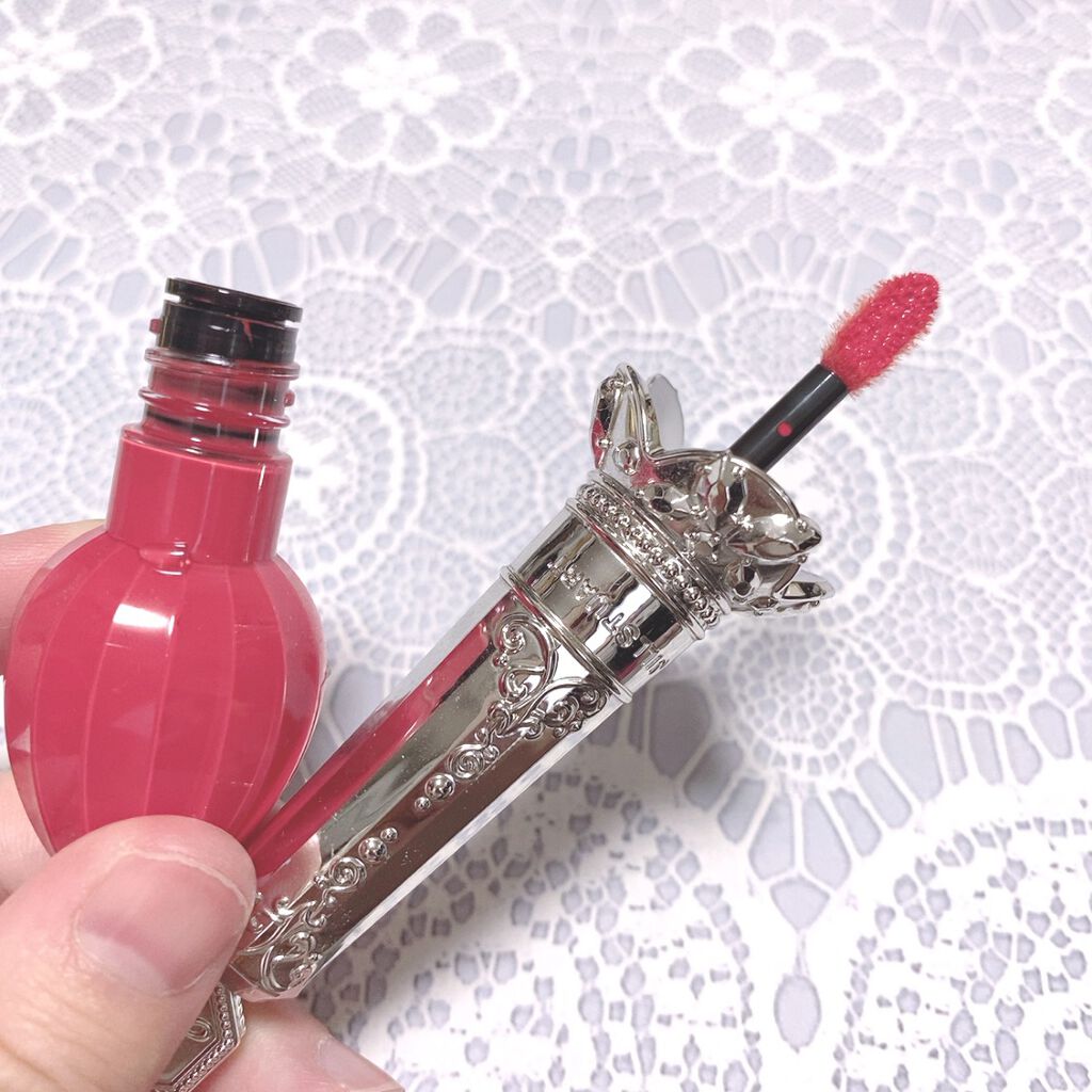 フォーエヴァージューシー オイルルージュ 02 petit raspberry/JILL STUART/口紅を使ったクチコミ（2枚目）