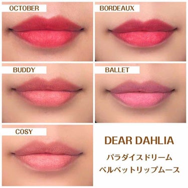 パラダイスドリーム ベルベット リップムース バディ/DEAR DAHLIA/口紅を使ったクチコミ（2枚目）