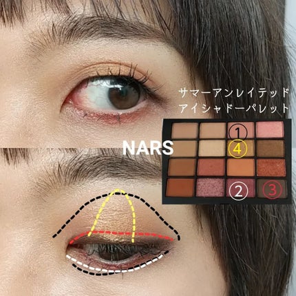 サマーアンレイテッド アイシャドーパレット/NARS/アイシャドウパレットを使ったクチコミ(4枚目)
