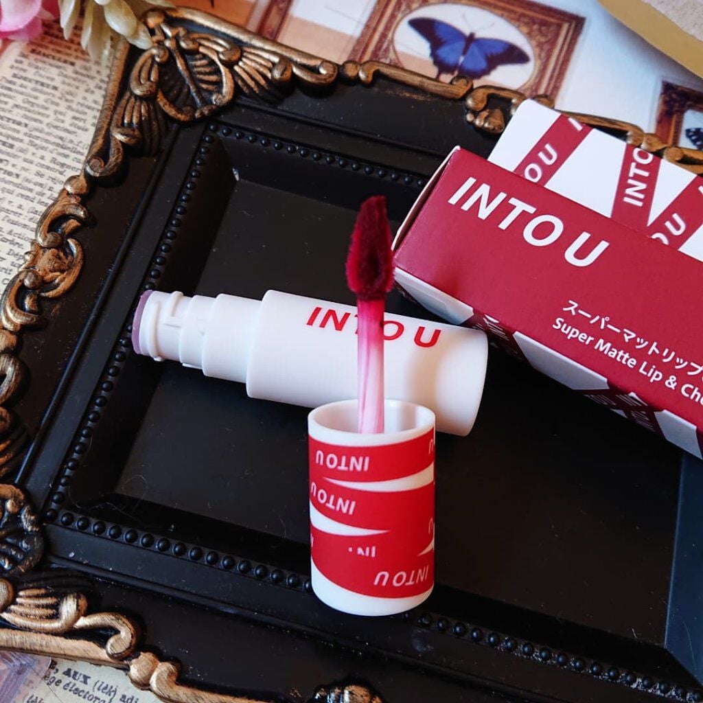 スーパーマットリップ&チークマッド/INTO U/口紅を使ったクチコミ(3枚目)