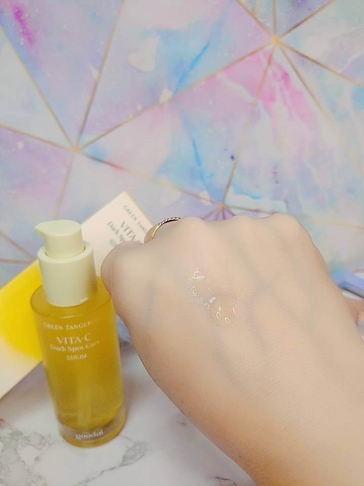 グリーンタンジェリン ビタC ダークスポットケアセラム/goodal/美容液を使ったクチコミ（3枚目）