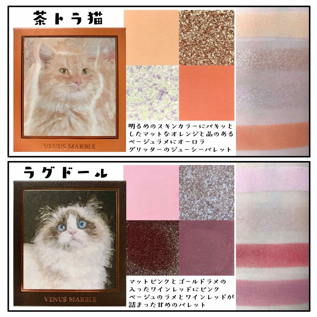 Venus Marble アイシャドウキャットシリーズ/Venus Marble/アイシャドウパレットを使ったクチコミ(4枚目)