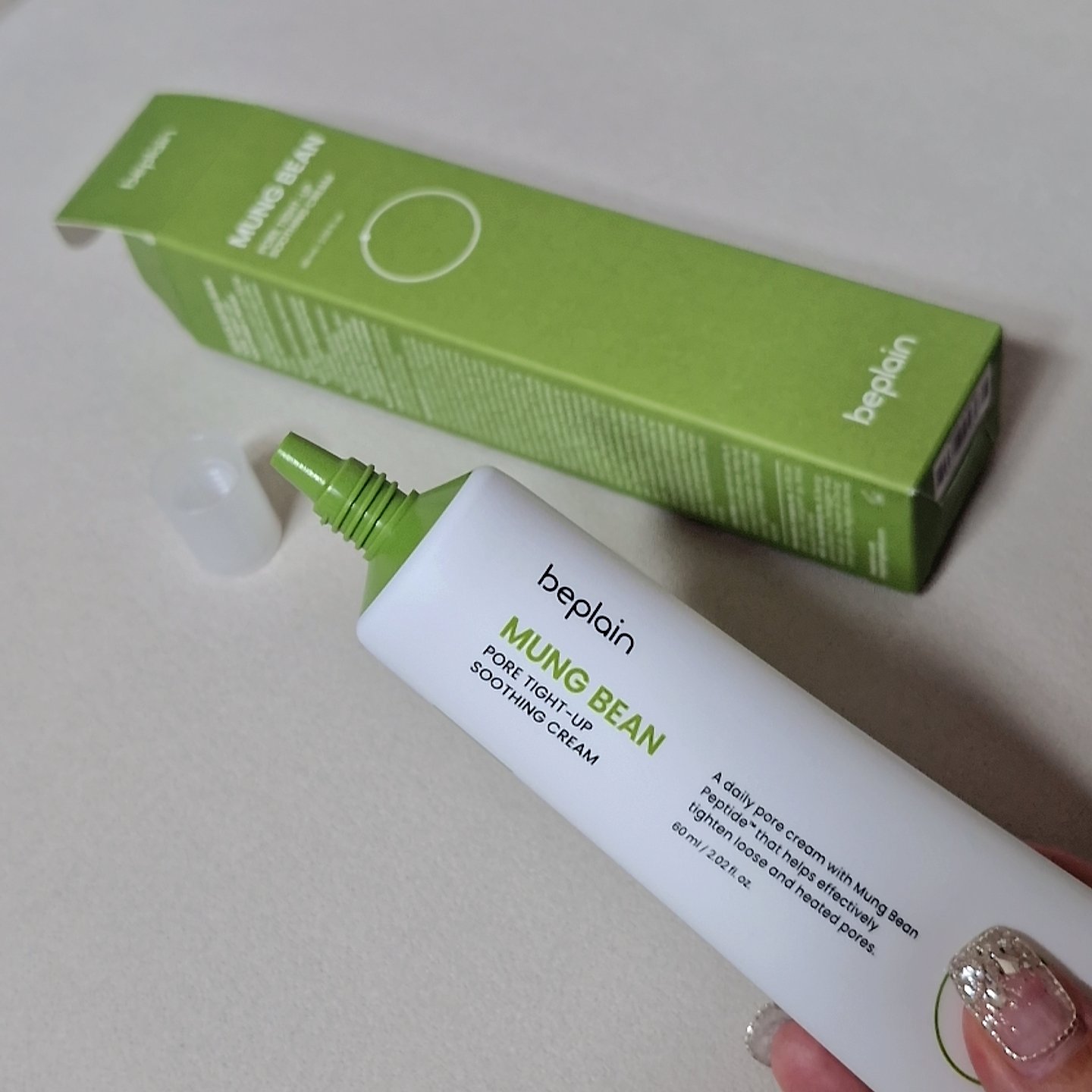 緑豆毛穴タイトアップスージングクリーム/beplain/フェイスクリームを使ったクチコミ（1枚目）