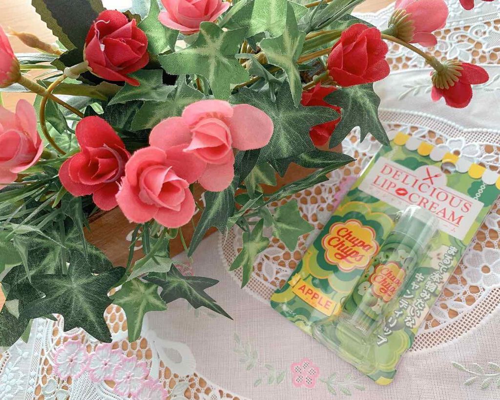 デリシャスリップクリーム Chupa Chups（チュッパチャプス） アップルの香り/デリシャスリップクリーム/リップクリームを使ったクチコミ（2枚目）