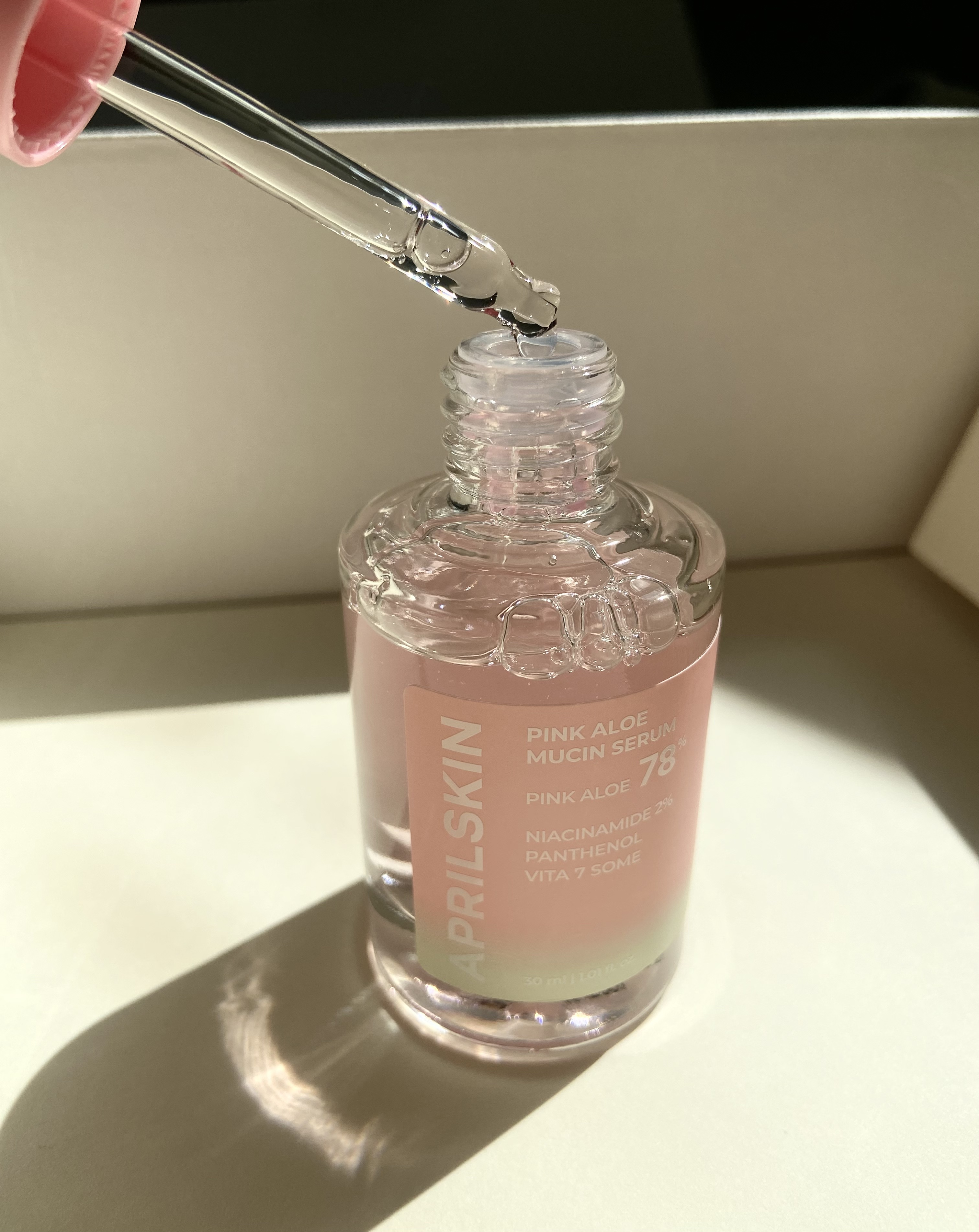 ピンクアロエムチンセラム/APRILSKIN/美容液を使ったクチコミ（2枚目）