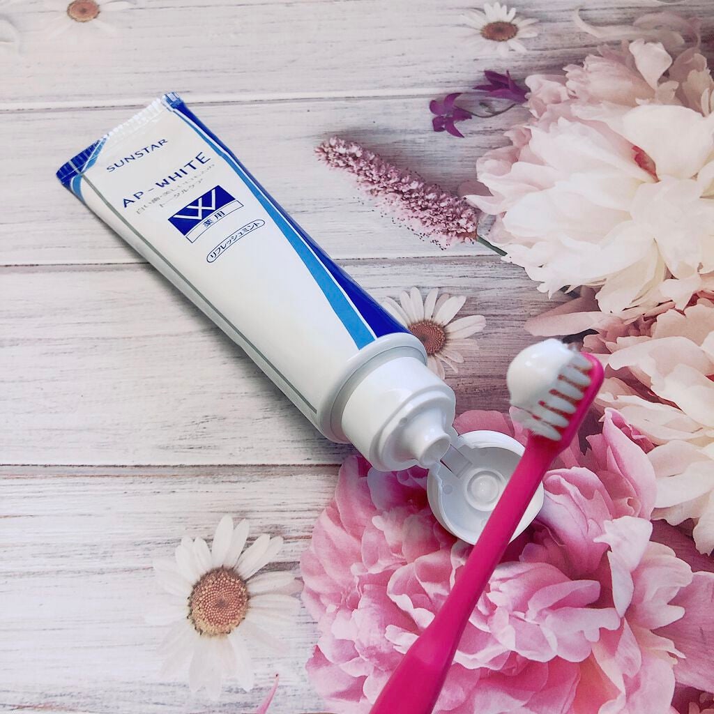 薬用APホワイトNA(リフレッシュミント)/サンスター/歯磨き粉を使ったクチコミ(4枚目)