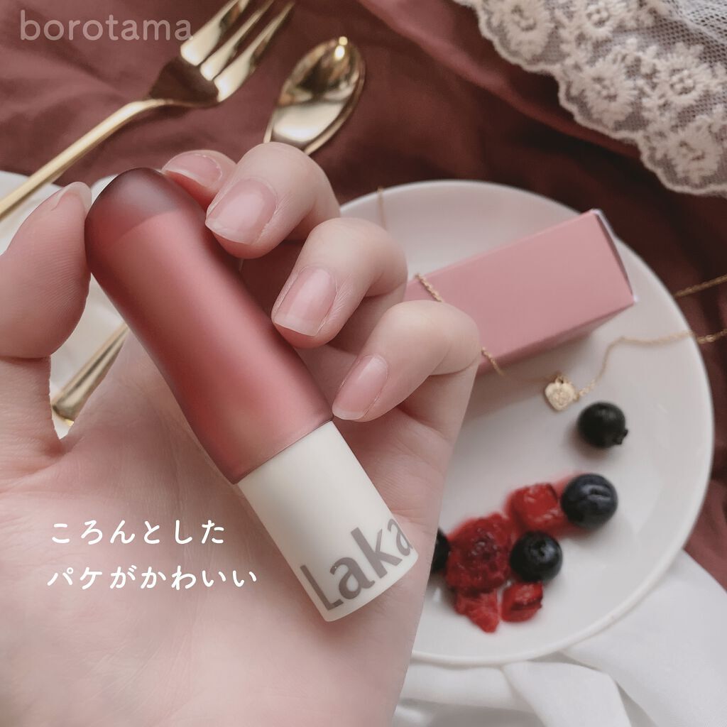 Laka ソウルヴィーガンリップバームのクチコミ「♡透けてとろける苺色　🍓　#LAKA   #SoulVeganLipBalm #Berry♡
.....」（2枚目）