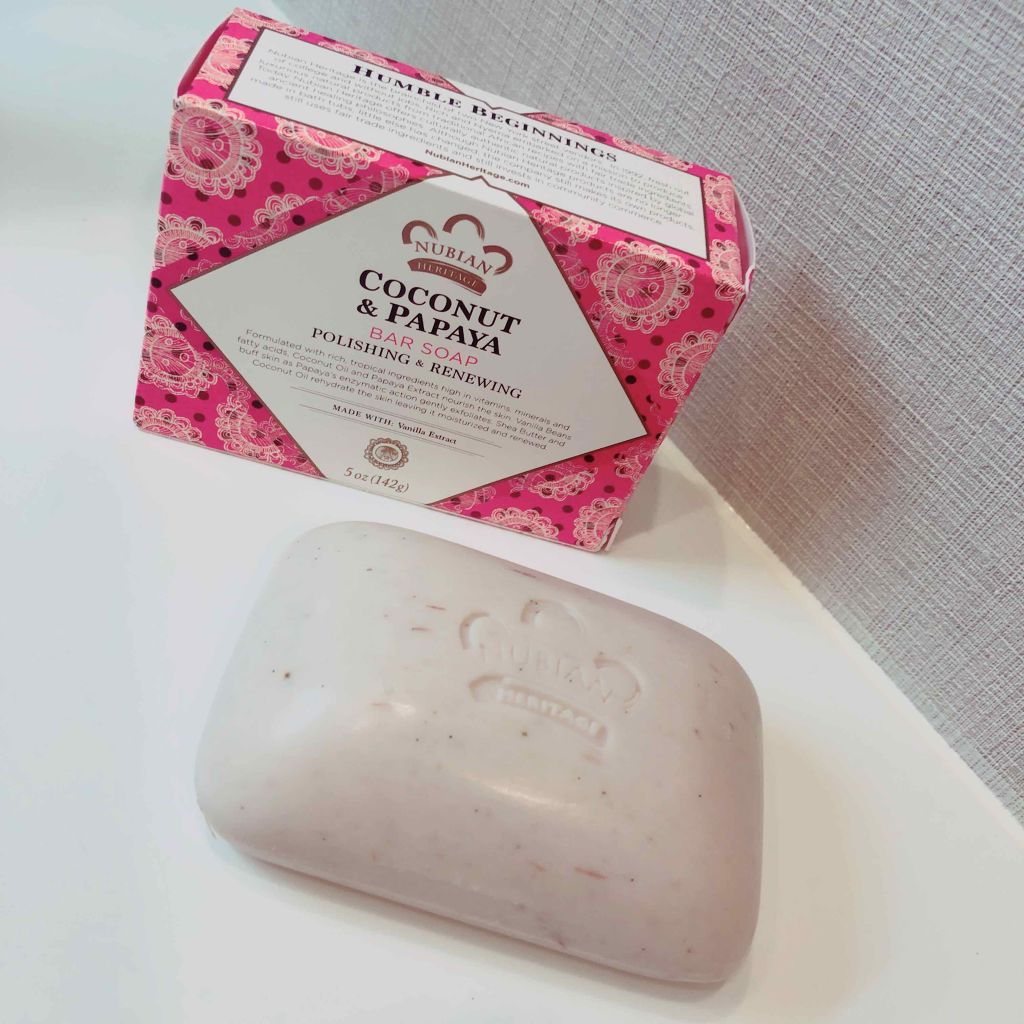 ココナッツ＆パパイヤシリーズ バーソープ/NUBIANHERITAGE(ヌビアンヘリテージ)/ボディ石鹸を使ったクチコミ（1枚目）