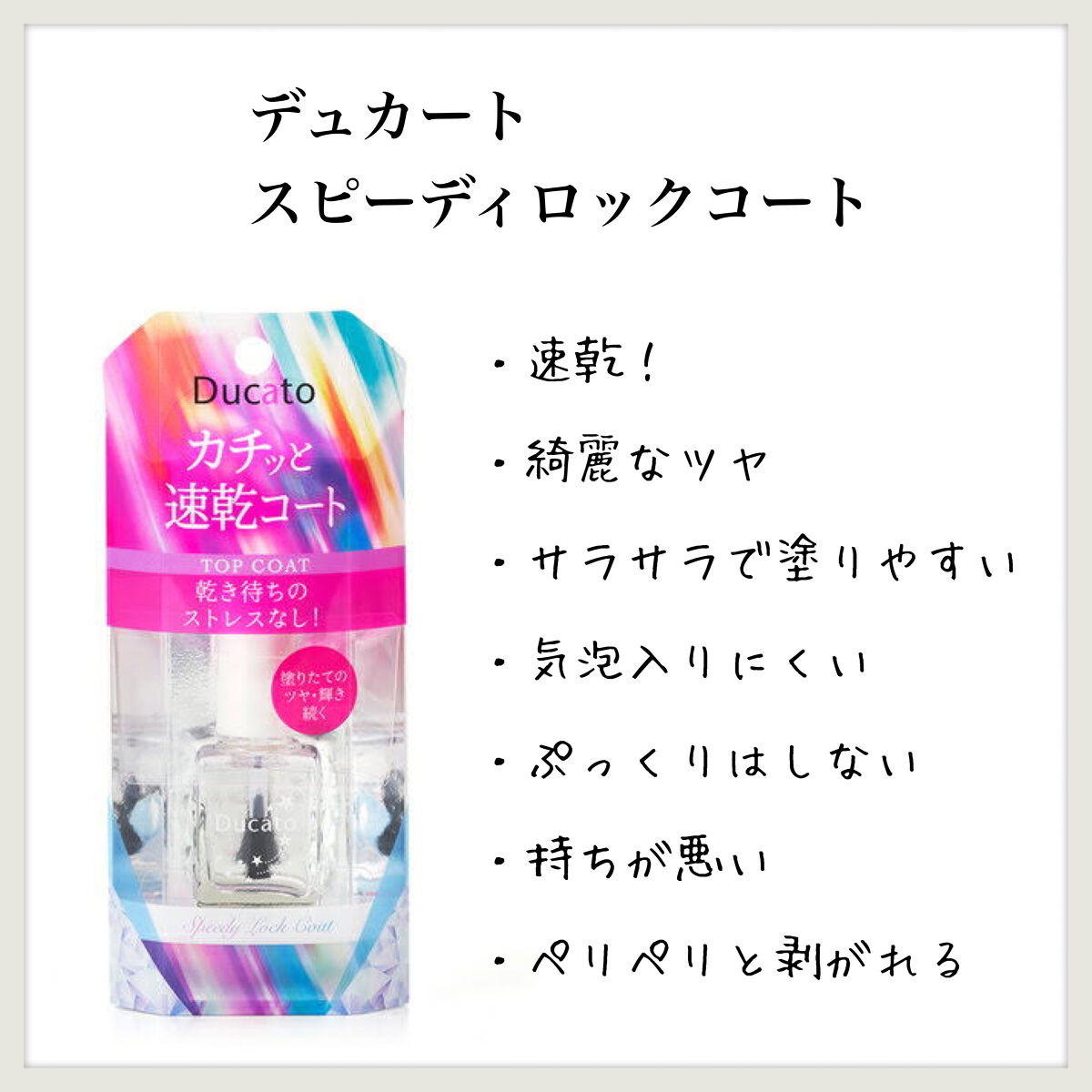 スピーディロックコート/デュカート/ネイルトップコートを使ったクチコミ（1枚目）
