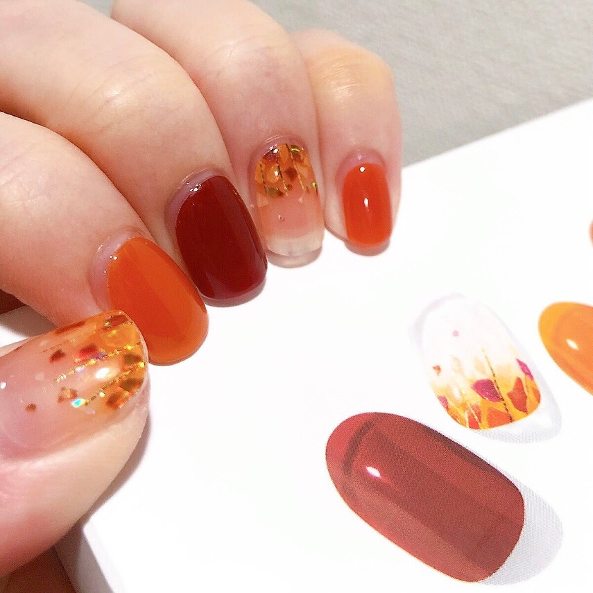 セミキュアジェルネイル(ハンド)/ohora/ネイルシールを使ったクチコミ(2枚目)