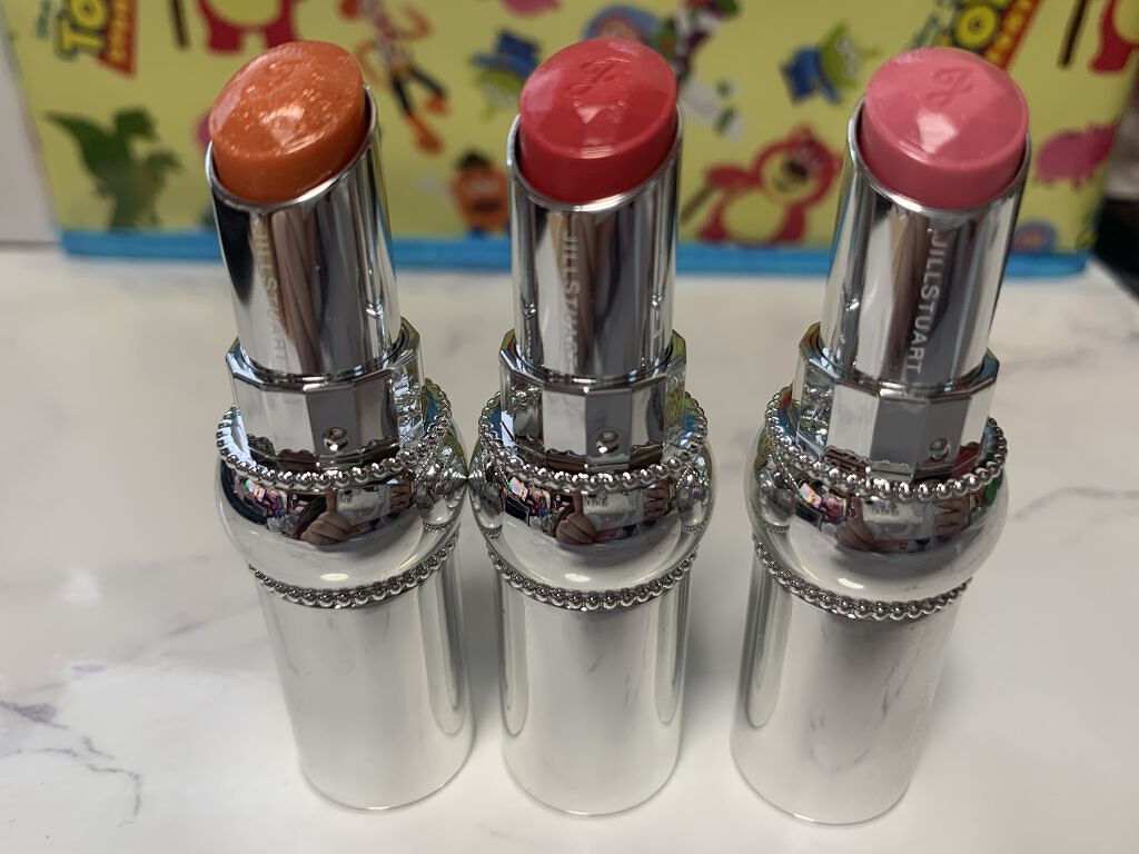 ルージュ リップブロッサム ペタルグロウ 104 primrose drip〈限定〉/JILL STUART/口紅を使ったクチコミ（2枚目）