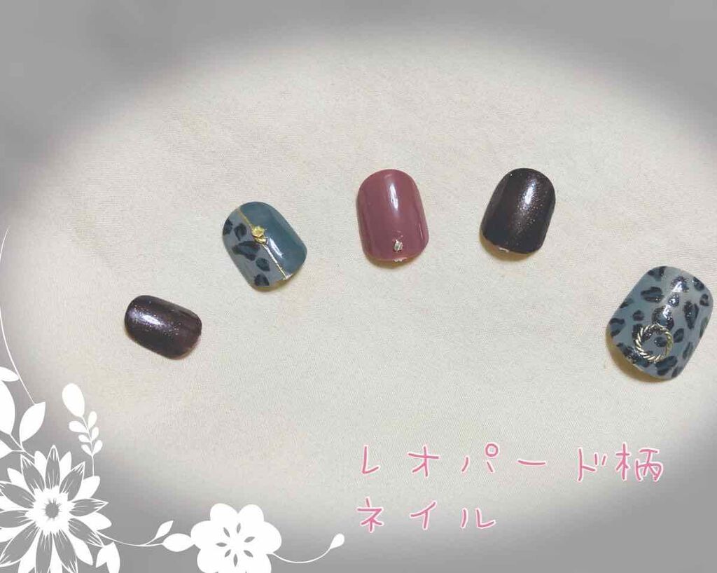 ほむほむ on LIPS 「レオパード柄ネイルホントは、、ハロウィンネイル🎃したかったんで..」(1枚目)