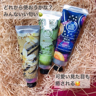 THE BODY SHOP ハンドクリーム リッチプラムのクチコミ「*
*
#thebodyshop
#handcream
⁡
🌸warm banilla
🍐ju.....」（2枚目）