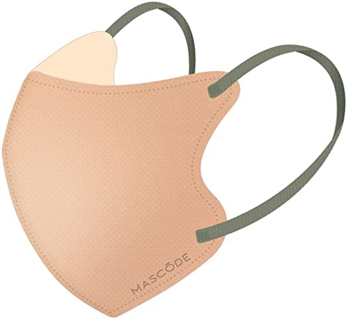 マスク マスコード ホワイトモカ×カーキ紐【M】