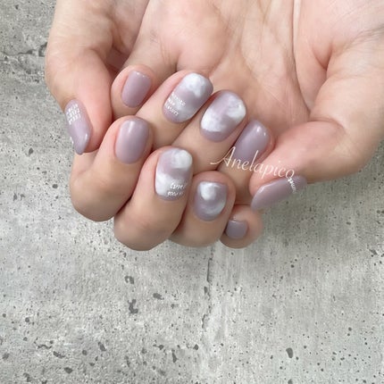 mamico on LIPS 「*お客様ネイル💅お待ち込みデザインのモヤモヤっとしたマットなネ..」(1枚目)