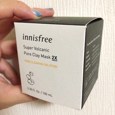 ★innisfree
スーパーヴォルカニック
ポアクレイマスク 2X

innisfreeのこの真四角箱可愛いなぁ…。
泥マスク、これも格安で売ってたので買ってみた。
以前試供品で、このシリーズの洗顔を