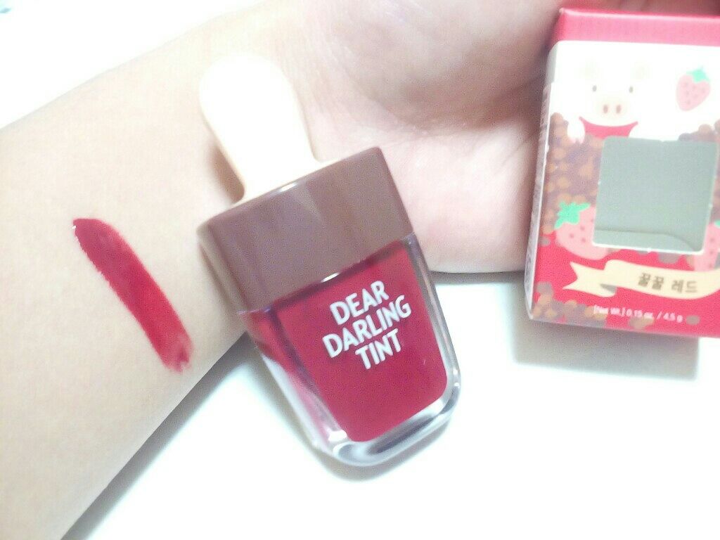 ディアダーリン ウォータージェルティント （アイスティント）/ETUDE/口紅を使ったクチコミ（3枚目）