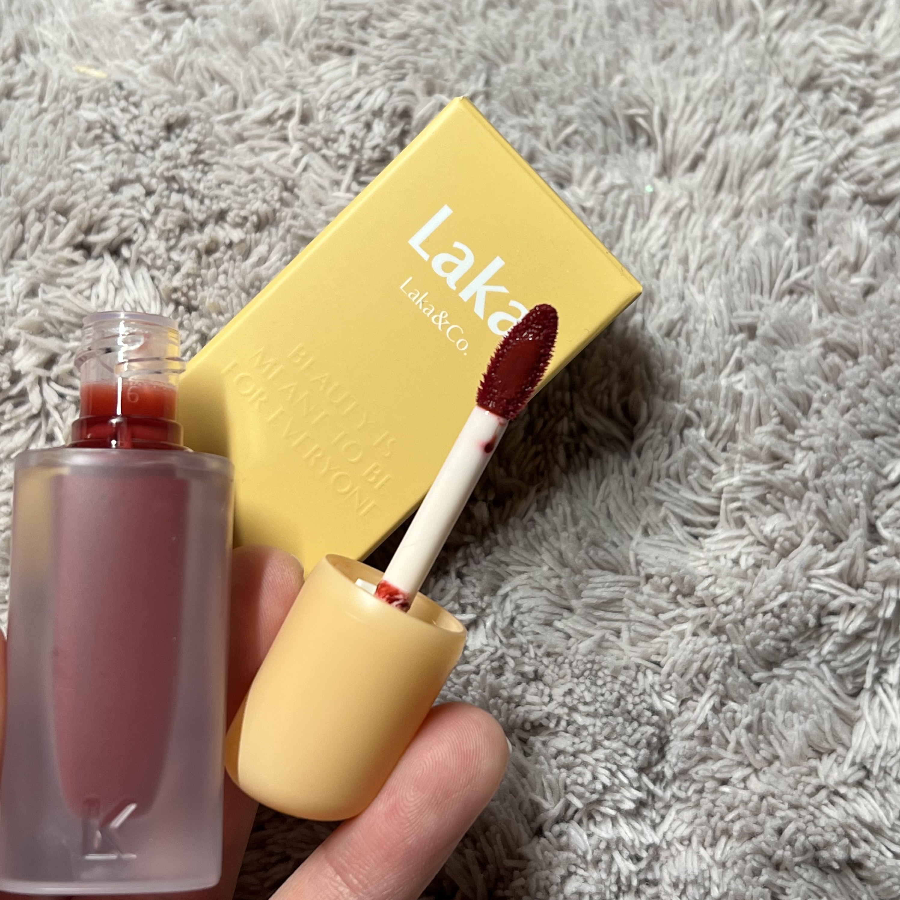 フルーティーグラムティント 104 チェリー/Laka/リップティントを使ったクチコミ（3枚目）