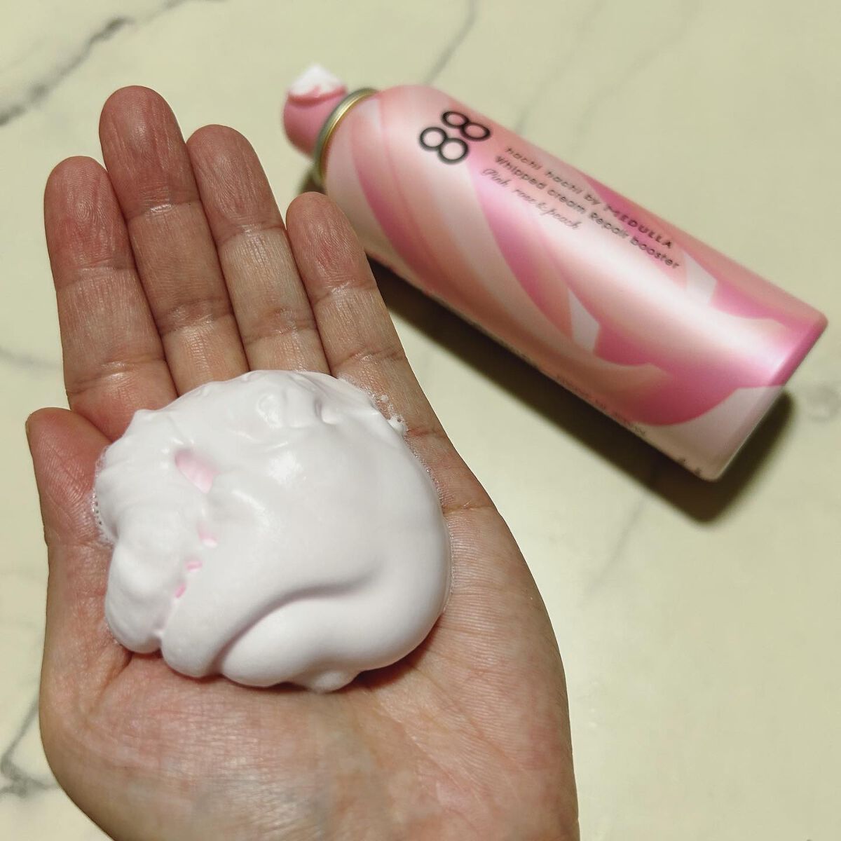 ホイップクリームリペアブースター PINK RosePeach/88 by MEDULLA/洗い流すヘアトリートメントを使ったクチコミ(4枚目)
