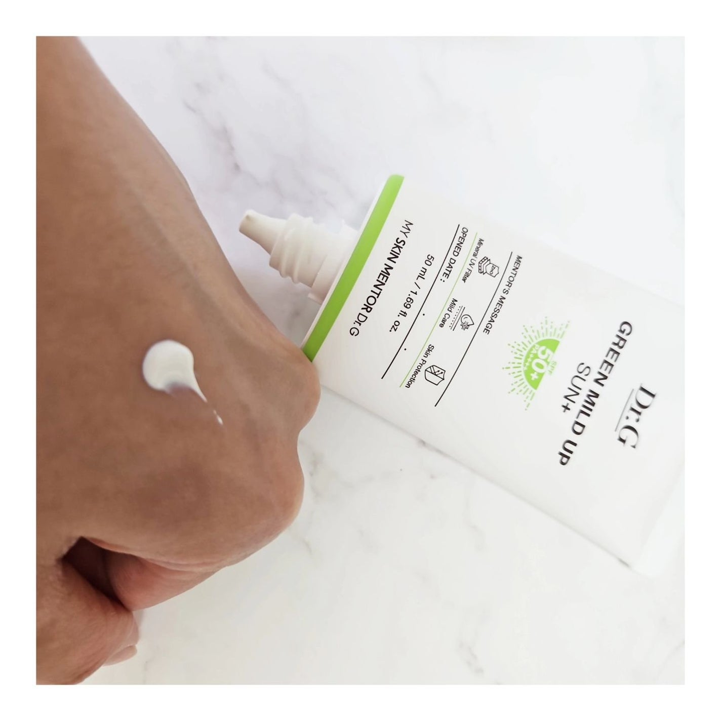 グリーンマイルドアップサンプラス/Dr.G/日焼け止めクリームを使ったクチコミ(3枚目)