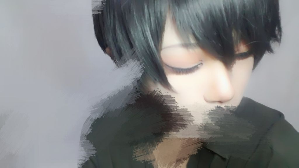 朔弥 on LIPS 「メンズドール風メイクゴシックなメンズドールを意識したメイクです..」(3枚目)