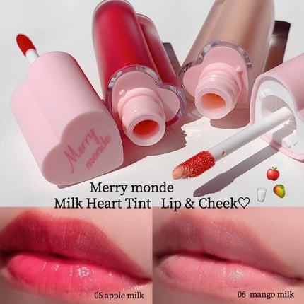ミルクハートティントリップアンドチーク/Merrymonde/リップティントを使ったクチコミ(1枚目)