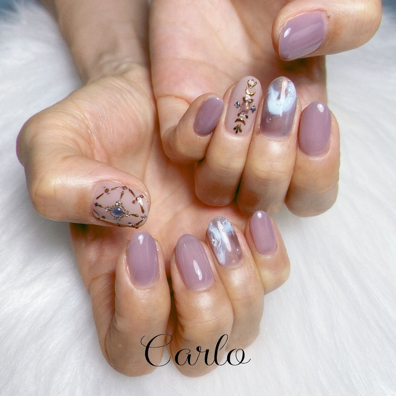 YUKA on LIPS 「【ラベンダーネイル】所沢市ネイルサロン|Carlo.梅雨ぽいカ..」(2枚目)